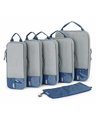 BAGSMART 6pcs Compression Travel Packing Cubes for Suitcases Backpack