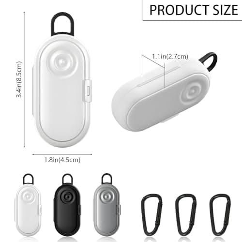 3 pcs Earplug Cases, CNYMANY Mini Portable Earbud Case, Versatile Compartment Ear Plug Plastic Storage Holder Earplug Organizer Box for Camping Hiking - Black Hook — view 2