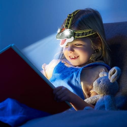 QCTOYS T-Rex Dinosaur Headlamp - LED Head Torch Toys for Kids Age 3-10 — view 2