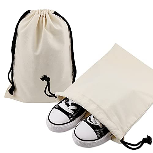 Set of 6 Cotton Travel Portable Shoes Storage Bags Organizer with Drawstring (6PCS L Size) 22.8 x 18.9 inches (58 x 48cm) — view 5