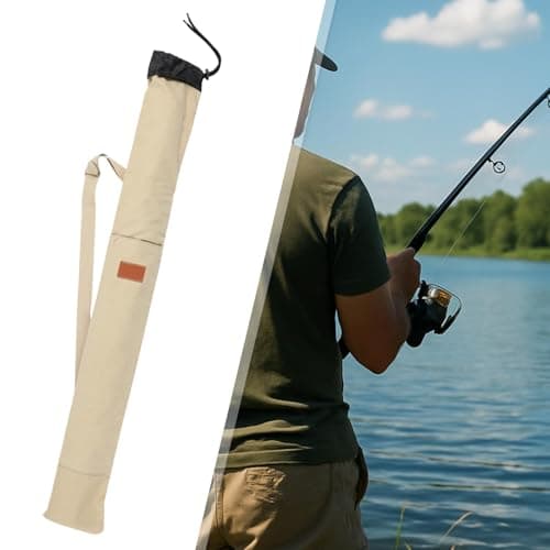 harayaa Fishing Bag Durable Foldable Fishing Tackle Bag Camping Canvas Case Holder Travel Boxes Sunshades Fishing Tackle Bag, 120cm Beige2 — view 5