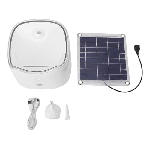 Solar Pet Water Fountain 2.0L Automatic Circulation Solar Powered Cordless Dispenser for Cats Small Dogs Indoor Outdoor Hygienic ABS Material Detachable Easy Clean(Transparent) — view 5