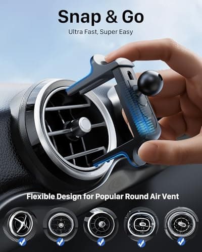 YOSH Mercedes Phone Holder for Round Air Vent, Car Phone Holder for Audi — view 2
