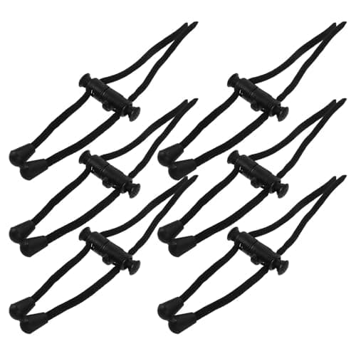 U Shaped Neck Pillow Rope Buckle 6 Pack Black Plastic Polyester