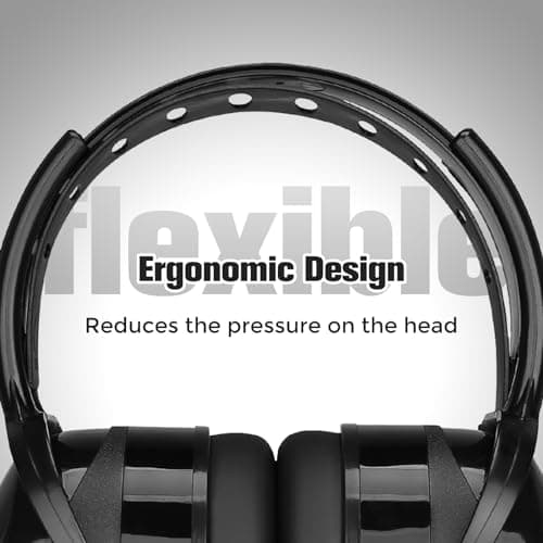 ProCase Noise Reduction Ear Muffs for Adults -Black — view 4