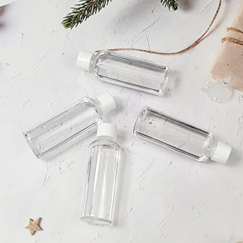4pcs Travel Bottles,80ml Refillable Clear Empty Plastic Travel Size Containers Bottles with Screw Lids for Toiletries,Soap,Shampoo and Conditioner — view 4