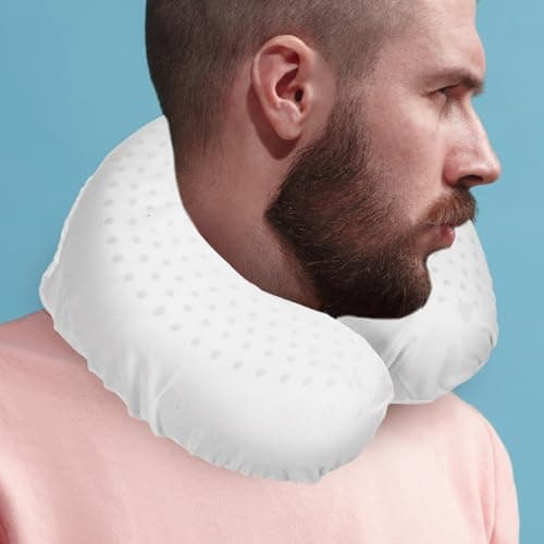 KONTONTY U Shaped Neck Pillow White for Cervical Support Natural Latex — view 6