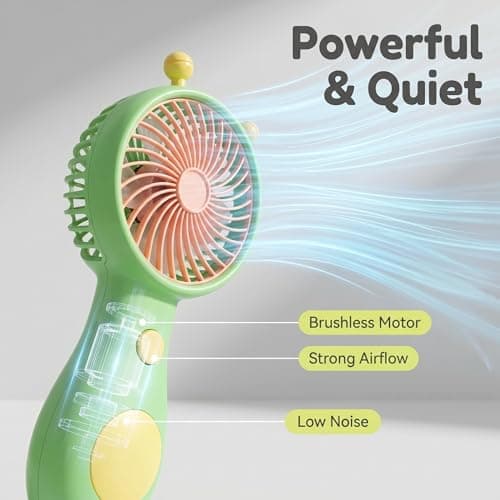 Falafoty 3 Pack Mini Portable Fan Cute Handheld Lightweight Personal Fan, USB Rechargeable Small Cooling Fan for Summer Outdoor Travel Office Beach Camping, Mini Desk Fan for Girl Kids Women Men — view 4