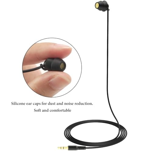 GEEKRIA Sleep Earplugs, 6.6 ft / 200cm Mono Earbud Single Ear Noise Isolating Earphone, 3.5 mm Tangle-Free Sleep Headphones for Side Sleepers In-Ear Wired Headphones (Without Mic/Black) — view 2