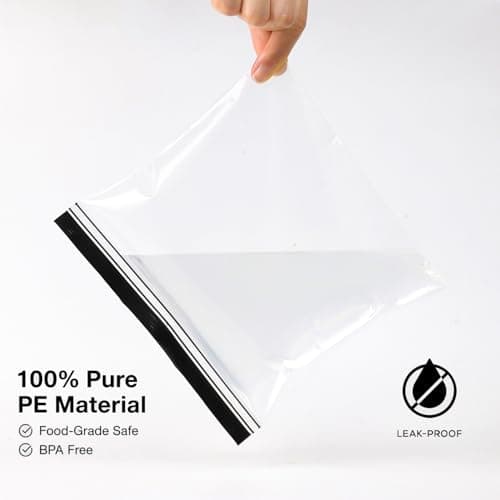 Airport Liquid Bags, 6 Pack Clear Travel Toiletries Bag, 20 x 20cm, Black — view 4