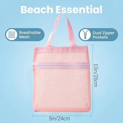 2 Pcs Mesh Shower Caddy Bag, Portable Pink Toiletry Tote with Zipper, Quick Dry Hanging Wash Organiser for College Dorms, Gym and Swimming, Compact Travel Beach and Camping Pouch — view 2