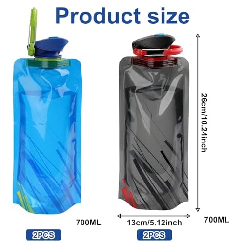 Yonfas 4-Pack Collapsible Water Bottles for Outdoor Activities, Lightweight & Leak-Proof, Ideal for Hiking, Camping, and Travel — view 2