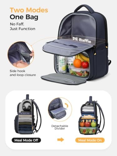 Lekespring Laptop Backpack with Lunch Compartment — view 3