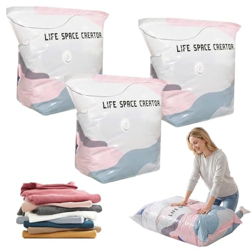 Vacuum Storage Bags, 2026 New Vacuum Pack Bags for Clothes, for Clothes Duvet Travel and Home Comforters Blankets Bedding Compression, Space Saver (3pcs, 70x50x30cm)