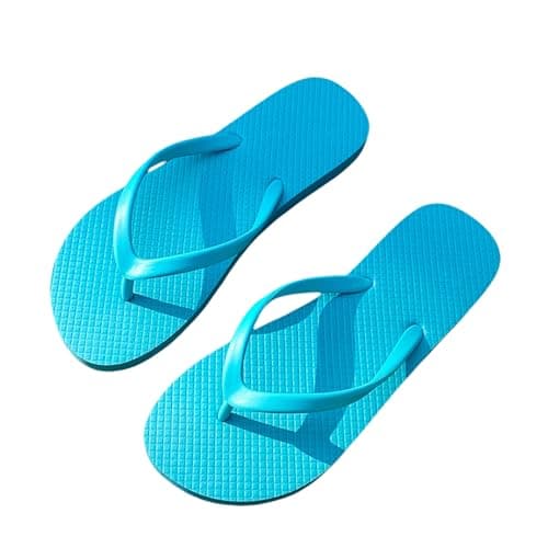 JiaYouLC Unisex Flip Flops Rubber Flatform Beach flipflops Slip-Resistant Flat Flip-Flop for Shower Swimming Pools (Blue-A, Adult, Men, 8, Numeric Range, UK Footwear Size System, 9, Medium)