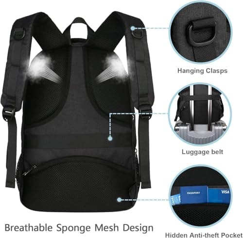 MATEIN Travel Laptop Backpack 17.3 Inch, Work Bag Lightweight Laptop Bag — view 3