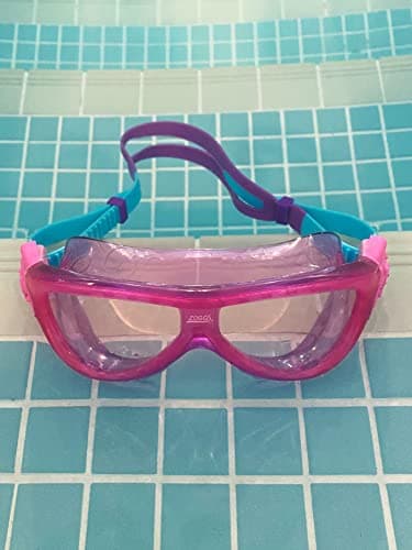 Zoggs Kids' Phantom Mask with UV Protection And Anti-fog Swimming Goggles, Pink/Purple/Aqua, 0-6 Years — view 6
