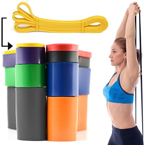 Mobility Resistance Bands YELLOW - By CKB LTD® | 0.64 cm 2-7kg SINGLE BAND For Assisted Pull Up Stretch Gym Fitness Calisthenics Gymnastics Loop Powerlifting Workout Ideal for Men Women Exercises — view 2