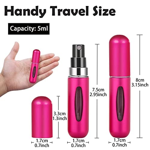 5PCS 5ml Perfume Atomiser Refillable Bottles Portable Mini Spray Travel Perfume Bottle Empty Fragrance Bottle Container for Perfume Aftershave Travel Business Trip Matte — view 2