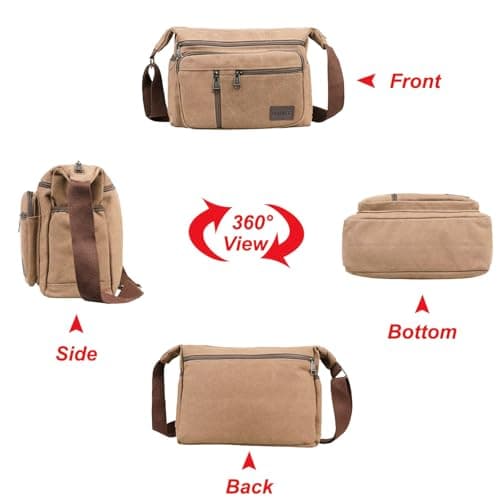 BOMKEE Canvas Crossbody Messenger Bags Vintage Shoulder Satchel Bag — view 4