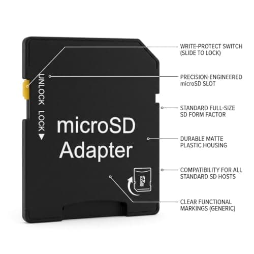 MicroSD Card Adapter – Full Size SD Converter, Write-Protect Switch — view 2