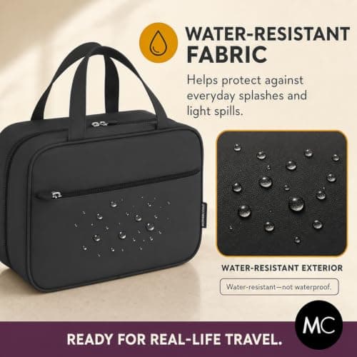 Kids Travel Organizer - Multi-Compartment, Water-Resistant Hanging Bag for Toys, Snacks, & Activities - Compact, Lightweight Design with Hook & Carry Handle - Perfect for Travel Use (Black, Large) — view 5