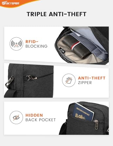 SKYSPER Small Anti Theft Messenger Bags RFID — view 5