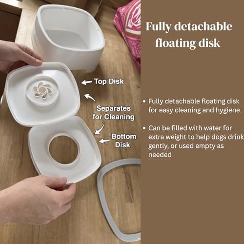 H&A PETCARE Non Spill Dog Water Bowl, 1.5L, Anti Splash, Grey — view 3