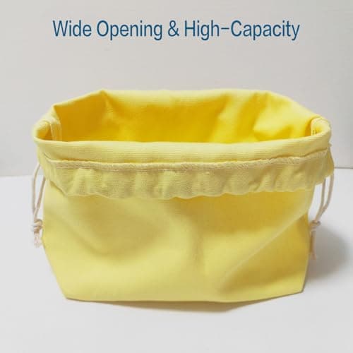 FIYUK Drawstring Cosmetic Bag, Makeup Bags Portable Pouch Organizer for Women's Travel Toiletries 7.3", Yellow — view 2