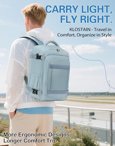 KLOSTAIN Cabin Bags 40x20x25 for Ryanair Underseat Travel Backpack Hand Luggage Carry-ons Bag Cabin Size 20L for Airplanes Flight Ruscksack Solid Color — view 6