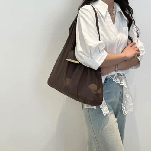 Tote Bag for Women Trendy Purses Portable Fashion Key Chain Shoulder Handbags for Students Teachers Travel Outdoor School Shopping Office Work Beach Picnic Daily (Coffee) — view 2