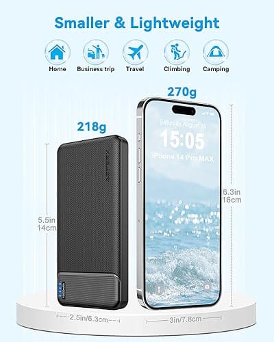 AsperX 2-Pack Power Bank Portable Charger Fast Charging 10000mAh — view 2