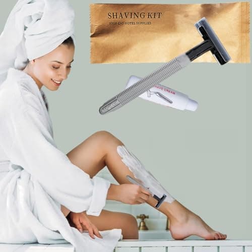 10Pack Luxury Individually Wrapped Hotel Disposable Razors Kit With Shave Cream; Clean and Hygienic; Eco-Friendly Travel Private Body Razor; Portable Shaving Razor Set for Home Hotel Travel — view 4