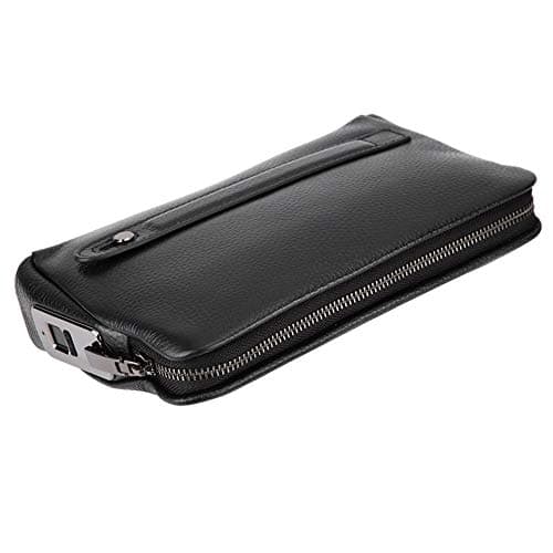 Xiuganpo Smart Fingerprint Wallet for Men, Zipper Security Leather — view 2