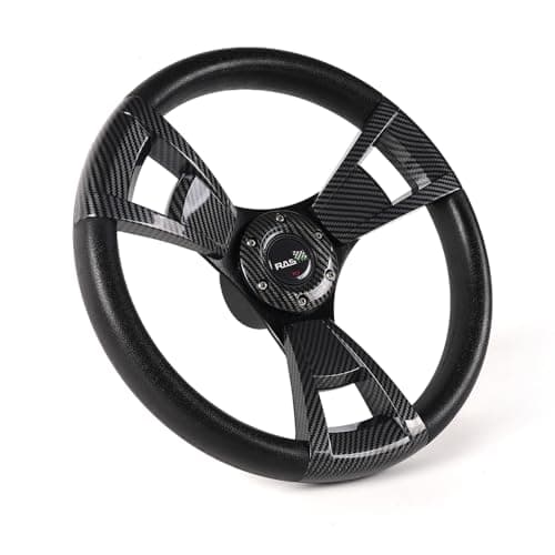 RASTP Boat Steering Wheel with 3/4“ Axle Marine Steering Wheel Adapter for Most Marine boats,Vessels,Yachts,Pontoons Boat (Style F-Print)