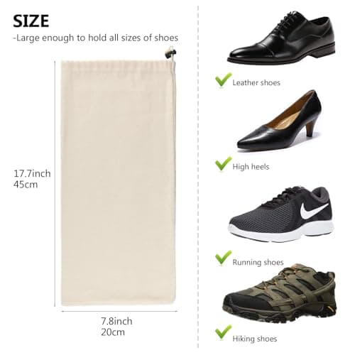 Travel Shoe Storage Bags Cotton with Drawstring for Men and Women — view 4