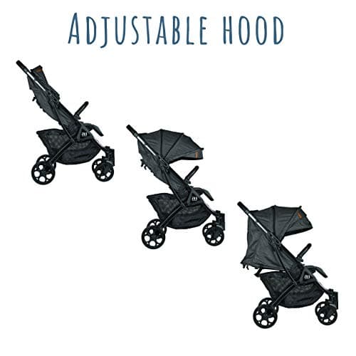 Amonev Lightweight Stroller, Premium Compact Travel Stroller. Fully Reclining Seat Suitable for Toddlers and Children (Dark Grey), 1 Count (Pack of 1) — view 3