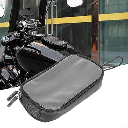 Motorcycle Fuel Bag - Heavy Duty Magnetic Tank Pouch with GPS Pocket - Weather Resistant Storage for Metal Gas Tanks on Street Bikes and Cruisers 18cm