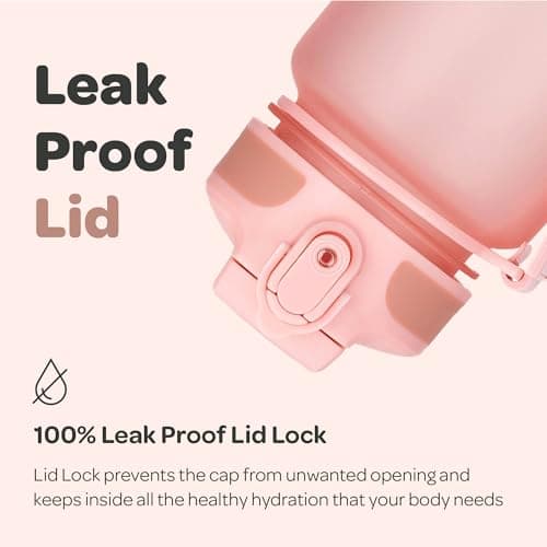 Hydracy Motivational Water Bottle with Time Marker and Straw Lid 1 L — view 6
