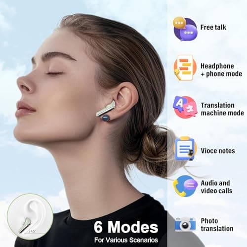 Thunelec Wireless Earbuds, Bluetooth 5.3 Headphones in Ear with ENC Mic, 2026 Bluetooth Earbuds with Deep Bass, 48H Playtime Ear Buds with LED Display, IP7 Waterproof Wireless Earphones, USB-C Green — view 3