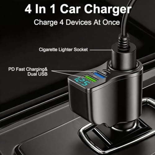 4 In 1 USB C Car Charger 66W [PD3.0 + Dual USB A Port] 4 Ports USB — view 5