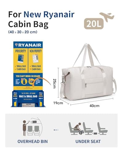Narwey Ryanair Cabin Bags 40x30x20 Underseat Ryan Air Hospital Foldable Bag — view 2