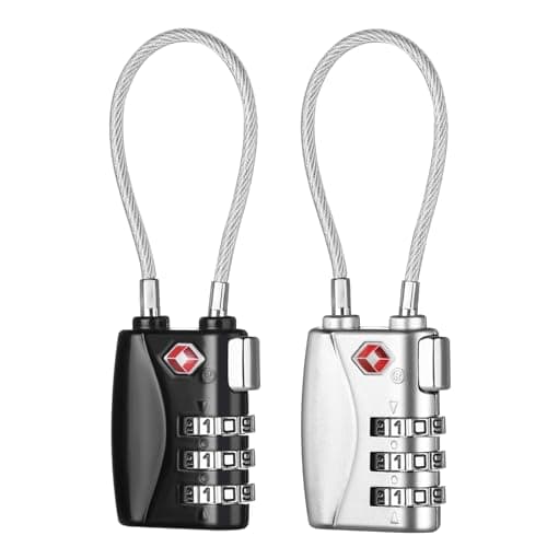 ZHEGE Suitcase Lock, TSA Approved Luggage Locks for Travel (Black & Sliver)