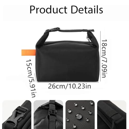 WUWYOUWL Insulated Large Capacity Waterproof Foldable Lunch Bag (Burgundy) — view 2