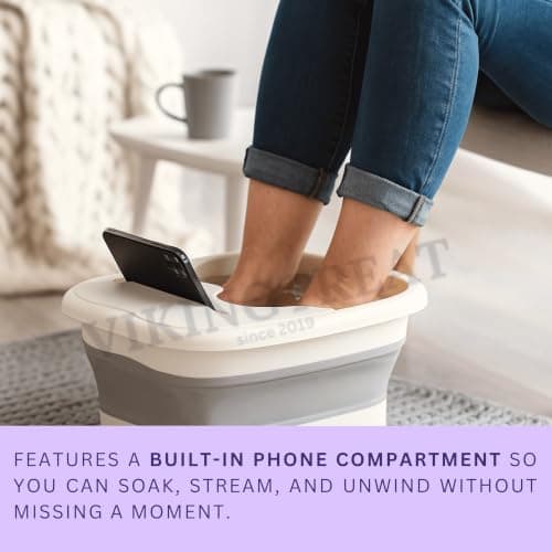 Foot Spa Kit – Foldable Manual Foot Soak Basin with Epsom Salt, Portable Foot Spa Set for Stress Relief, Muscle Recovery & Home Spa Soaking – Non-Electric – Lavender (450g) — view 6