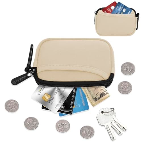 JINSI Mini Pouch Case Small Accessories Storage Organizer Tech Bag (Beige) — view 3