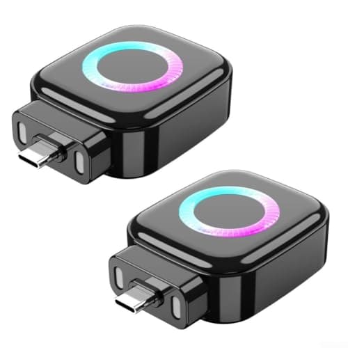 Evenoonest 140W Smart Charging Adapter with Auto Eject Technology, Dynamic Light Ring and Scratch-Resistant Pads, Travel Splitter for Devices(Black-2PCS)