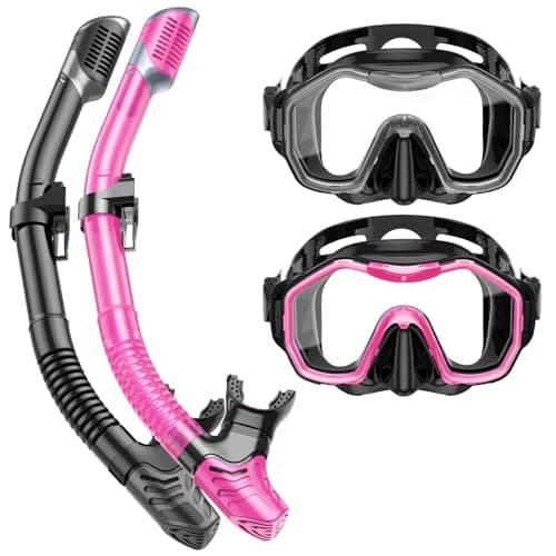 Lealinga Snorkel Set Adults 2Pack, Panoramic View Snorkel Mask
