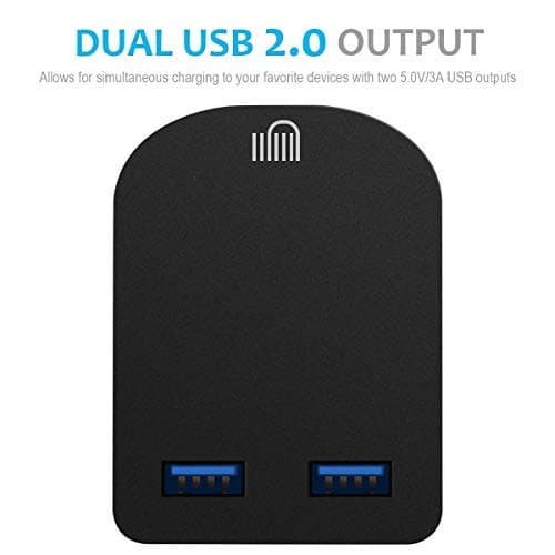 AMO Black Foldable Charger High-speed Dual USB wall adapter USB-A Ports Compact Travel Charger Compatible For iiPhone/i Pad/i Pod/Samsung Galaxy Tab/HTC/Tablet etc — view 4