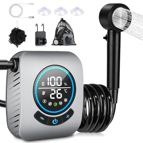 Spopal Advanced 8000mAh Portable Camping Shower for Camping Hiking(Grey)